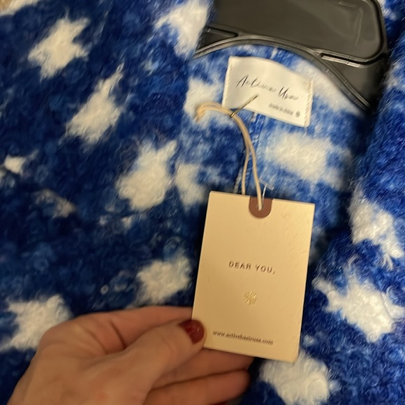 Active USA double breasted boucle print fluffy coat - Picture 3 of 10